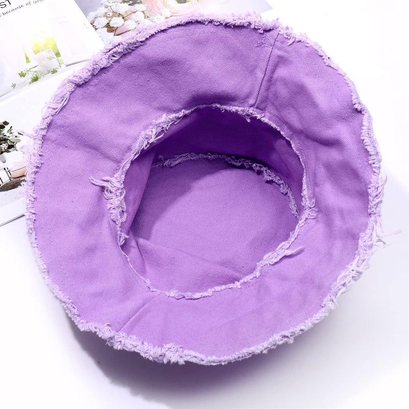 Boderier Sun Hats for Women Summer Casual Wide Brim Cotton Bucket Hat Beach Vacation Travel Accessories - Image 2